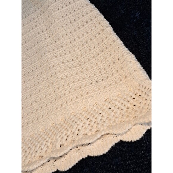J.Crew Crochet Sweater Tank Top Ivory Cotton Scalloped Hem CA087 Size S NWT - Picture 4 of 7